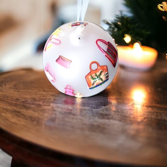 Dillard's Trimmings Frosted Glass Ball Ornament with Ladies' Purse - Picture 3 of 9